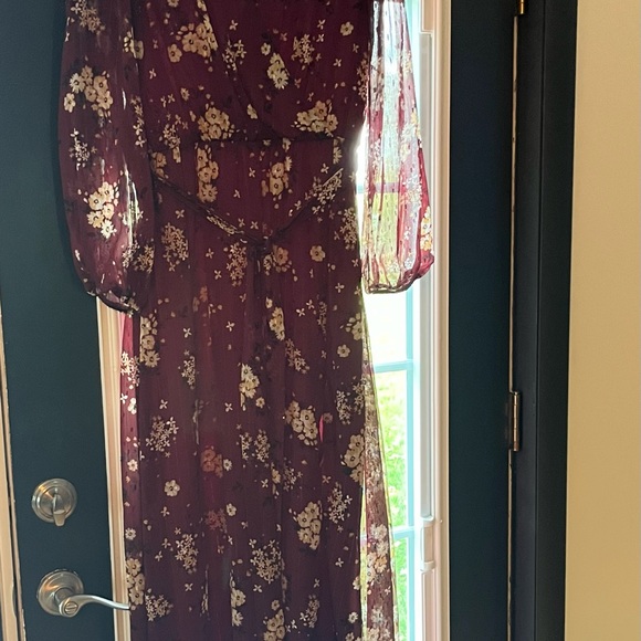 Premier Burgundy Floral Maxi Dress - Picture 5 of 5